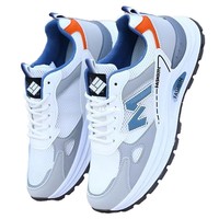 Chaussures de sport décontractées pour hommes, respirantes, en mesh, à semelle épaisse, à lacets, avec blocs de couleur