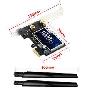 <span class=keywords><strong>Carte</strong></span> Réseau Sans Fil Double Bande 1200 Mbps 2.4 GHz 5 GHz, Récepteur Wifi 5 Ac1200, Dongle Sans Fil PCIE, <span class=keywords><strong>Carte</strong></span> Réseau pour PC Portable - Product Image 4