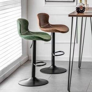 Nordic Counter Height Wooden Outdoor <b>Leather</b> Kitchen Luxury Chair <b>Bar</b> <b>Stools</b> <b>Bar</b> <b>Stool</b> High Chair - Product Image 3