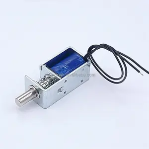 U0854L 12VDC Linear Solenoid Coil with Circular locking tongueMini Solenoid for Cabinet lock Push Pull electromagnet