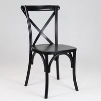 Chaise de salle à manger d'extérieur en bois massif de style nordique avec dossier en rotin, non pliable, pour mariage et banquet