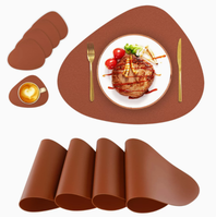Set de table en cuir PU résistant à la chaleur pour salle à manger et cuisine