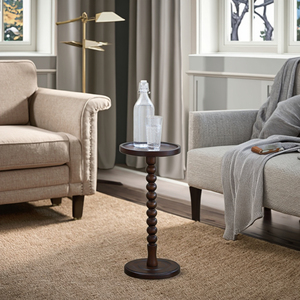 <span class=keywords><strong>Table</strong></span> d'appoint vintage en bois massif avec perles, petite <span class=keywords><strong>table</strong></span> basse ronde, <span class=keywords><strong>table</strong></span> d'appoint pour salon, <span class=keywords><strong>table</strong></span> de rangement pour chambre à coucher - Product Image 3