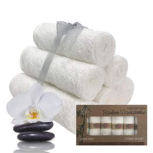 Lot de 6 débarbouillettes en bambou biologique 10 "x 10" Serviette de toilette pour bébé - Product Image 1