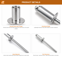 Rivets aveugles à tête dôme en aluminium et acier à pose rapide pour les installateurs et les équipes de maintenance – Fournisseur direct usine