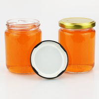 Straight Round 240ml 8oz Wide Mouth Jam Glass Jar With Metal Lid