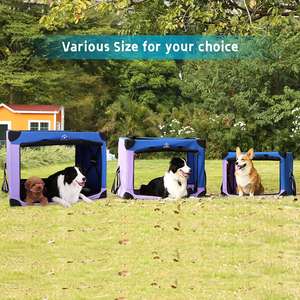 Ownpets Chó Di Động Thùng Du Lịch Có Thể Gập Lại Chó Mềm Thùng Chó 3 Cửa Cho Trong Nhà Và Ngoài Trời (Màu Xanh Và Tím) - Product Image 6