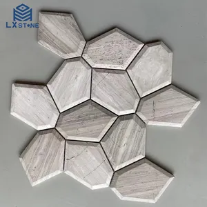 Azulejo de mosaico de pedra LX para cozinha e banheiro Azulejo de mosaico preto e branco cor mista