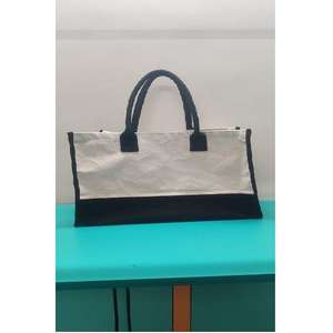 Bolsa de Mano de Lona Reutilizable con Logotipo Personalizado, Bolsa de Hombro de Algodón Ecológica para Compras, Viajes, Playa y Uso Diario para Mujer - Product Image 6