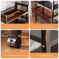 Étagère de rangement moderne à 5 niveaux en métal, panier rotatif en fer pour légumes, pour cuisine, salon, accessoires de mobilier