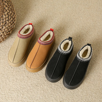 Bottes de neige pour femmes, modèle export, chaudes du Nouvel An, à semelle épaisse, style mules, avec doublure polaire et fourrure, à talon ouvert