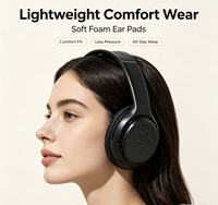 Casque sans fil supra-auriculaire avec son stéréo et microphone intégré pour le divertissement et la communication