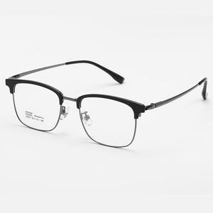 Lunettes de vue vintage demi-cerclées style punk pour hommes, style technophobe, carrées, anti-lumière bleue, pour toutes les formes de visage, en stock Danyang - Product Image 6
