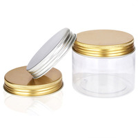 Emballages cosmétiques de qualité alimentaire pour soins de la peau, transparents, 250 ml, 8 oz, 4 oz, pots en plastique PET avec couvercle en aluminium, personnalisables pour rouge à lèvres