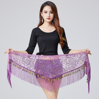 Écharpe triangulaire en maille à paillettes brillantes en jacquard gaufré Mini jupe à la taille pour vêtements de danse de scène pour filles