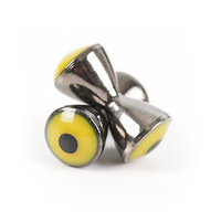 Perles d'haltère en laiton avec yeux, 25 pièces/sac, matériel pour attacher des mouches 3.2/4.0/4.8/5.5/6.3mm