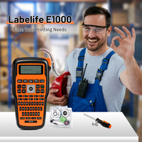 Étiqueteuse portable E1000PRO, étiquettes imperméables pour l'étiquetage des câbles, machine d'étiquetage industrielle à rétraction thermique avec clavier