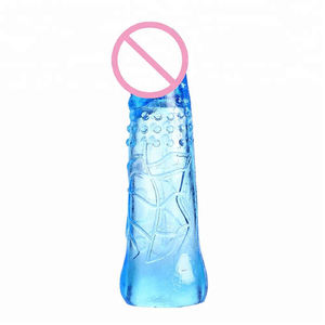 Kristal şeffaf temizle kullanımlık Penis kol genişletici gerçek duygu Penis Dick uzatma kollu prezervatif erkekler için - Product Image 5