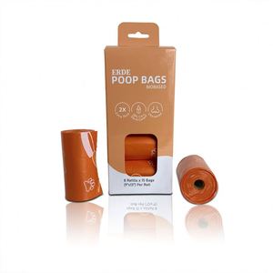 Nouveau sac biodégradable à 100 % pour déchets d'animaux, en amidon de maïs, compostable, orange, pour excréments de chien, sac écologique pour crottes de chien Erde - Product Image 1
