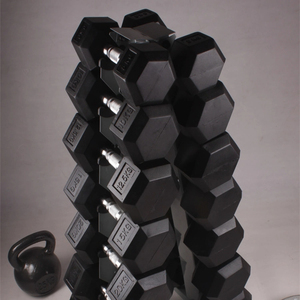 Équipement d'entraînement de puissance de gymnastique 10kg poids en acier revêtus de caoutchouc en livres d'haltères hexagonales ensembles 40kg - Product Image 6
