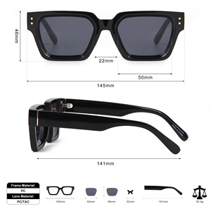 Gafas de Sol de Lujo Personalizadas Premium para Mujer, Gafas de Sol de Diseñador Negras de Marca, Gafas de Sol Cuadradas para Hombre - Product Image 5