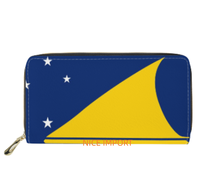 Dompet Panjang Kulit Bendera Saint Lucia dengan Kapasitas Besar, Dompet Kulit Cocok untuk Wanita, Perjalanan, dan Penggunaan Sehari-hari