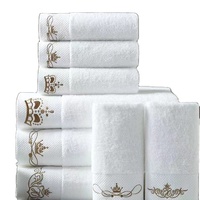 Linge de lit doux et absorbant de qualité supérieure pour hôtel Ensemble de serviettes de toilette de luxe en coton blanc personnalisé pour salle de bain