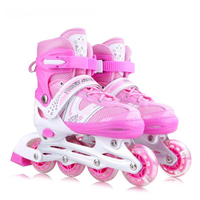 Patins à roulettes en ligne pour enfants à prix d'usine, 4 roues réglables, avec lumières LED, pour garçons et filles