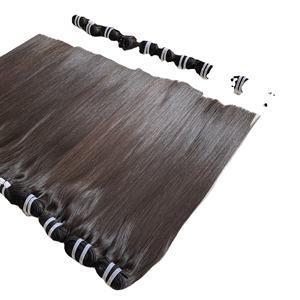 Extensiones de Cabello Liso Natural Súper Doble Trama con Clip, 100% Cabello Humano Virgen Vietnamita de Donante Único, Precio Mayorista - Product Image 3