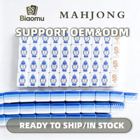 Jeu de tuiles de mahjong en acrylique peintes à la main, 160 tuiles, 4 couches, motif lotus blanc américain, personnalisé, luxueux, élégant, portable, écologique, pour adultes