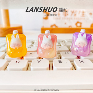 จี้เรซิ่นรูปกระต่าย 3 มิติ Lanshuo ชุดเครื่องประดับจิ๋ว DIY ของตกแต่งโต๊ะทำงาน อุปกรณ์เสริมโทรศัพท์มือถือ - Product Image 1