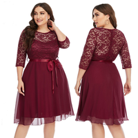 Robe de soirée sexy sur mesure pour femmes grandes tailles, robe d'été en dentelle et mousseline de soie patchwork pour femmes grandes tailles, robe de cérémonie