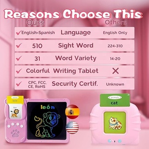 Tarjetas de Memoria Inglés-Español para Niños de 3 a 12 Años, Tableta de Dibujo y Escritura para Niños Pequeños, Juguetes Sensoriales para Niños Autistas, 510 Palabras Visuales - Product Image 5