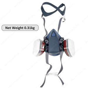 आधा चेहरा गैस मास्क फेसपीस स्प्रे पेंटिंग रेस्पिरेटर सुरक्षा सूट प्रतिस्थापन फिल्टर के साथ त्वरित लैच - Product Image 2