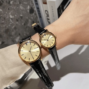 Reloj de Lujo para Pareja de Alta Calidad, Movimiento de Cuarzo, Correa de Cuero de Cocodrilo, Espejo de Zafiro Curvo, Resistente al Agua para Uso Diario - Product Image 1