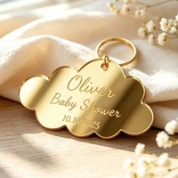 Étiquettes personnalisées en acrylique en forme de nuage pour mariages et anniversaires, étiquettes cadeaux durables et imperméables pour baptêmes de bébé et décorations de la fête des mères