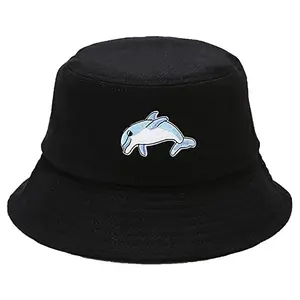 Sombrero de pescador con logotipo y patrón de dibujos animados de ala ancha de algodón personalizado al por mayor