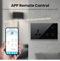 Interrupteur intelligent WiFi Tuya 4 voies avec prise universelle et contrôle de la consommation électrique, compatible Google Home, Alexa, Alice