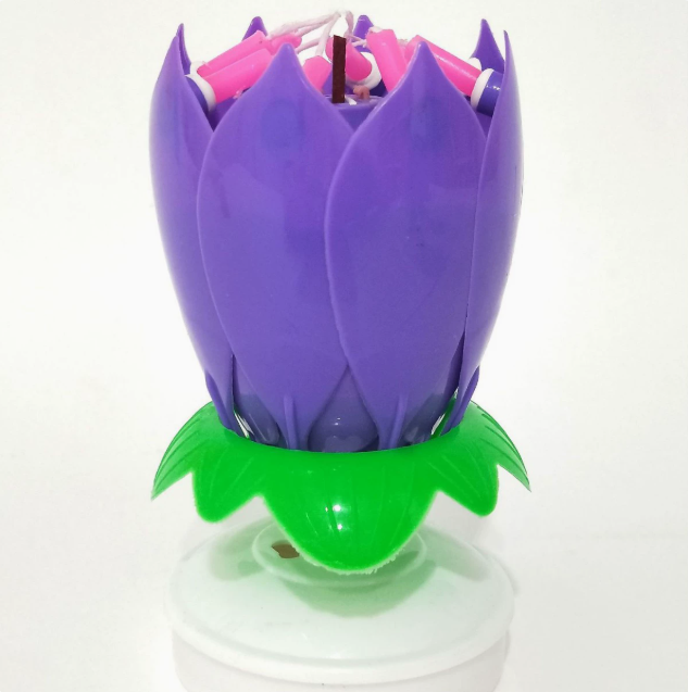 8 fleurs de lotus musicales rotatives [violet]