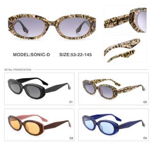 Kacamata Hitam Bingkai Plastik Oval Retro Klasik Model Baru, Kacamata Matahari Vintage Steam Punk Seksi untuk Wanita, Kacamata Hip-hop - Product Image 2