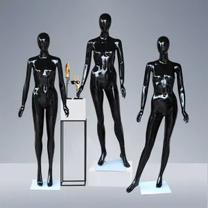 Factory Direct Sale Full Body New Style Design Bright Black Plastic Mannequin Female