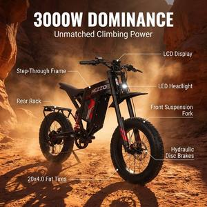 มอเตอร์ไซค์ไฟฟ้าวิบากทรง Surron <span class=keywords><strong>Hornet</strong></span> รุ่นออฟโรด 60V 3000W ยางใหญ่ ระยะทางไกล กันน้ำ IP65 สำหรับผู้ใหญ่ - Product Image 2