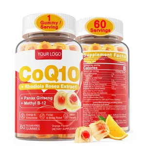 Groothandel Co-Enzym Q10 Gummies Coq10 Supplement Coq10 Gummies Hart Gezondheid Cellulaire Energie Productie Antioxidant Ondersteuning