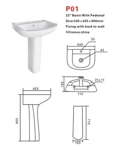 <span class=keywords><strong>Lavabo</strong></span> de cerámica europeo con pedestal para hotel, <span class=keywords><strong>lavabo</strong></span> vertical instalado en el suelo del baño del apartamento - Product Image 3