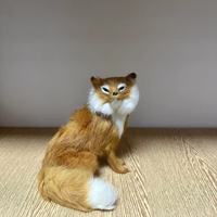 Peluche Renard Réaliste Mignon et Moelleux Blanc Marron Noir pour Décoration Intérieure, Animal Sauvage Kawaii, Accessoire de Photographie et de Vitrine
