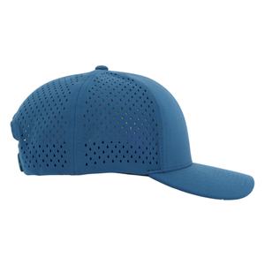 หมวกแก๊ปแบบมีรูระบายอากาศ 6 แผง ปีกโค้งเล็กน้อย ปรับขนาดได้ พร้อมป้ายยางกันน้ำ สำหรับกอล์ฟ รับผลิตตามแบบ OEM - Product Image 4