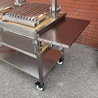 Barbecue au charbon de bois en acier inoxydable à double zone de température de 44 pouces, nouveau design, style argentin