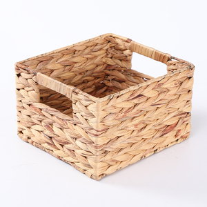 Natural Water Hyacinth Storage <strong>Baskets</strong>, Rectangular <strong>Basket</strong> Woven <strong>Cube</strong> Storage Bin with Chalkboard and Marker - Product Image 6