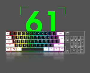 Tasti a membrana stampati 60% Mini tastiera da gioco USB retroilluminata da 61 RGB ergonomica portatile - Product Image 4