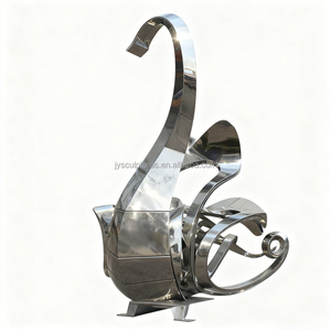 Escultura de Cisne Minimalista Personalizada en Acero Inoxidable, Decoración para Galería de Arte (Servicio OEM/ODM) - Product Image 3